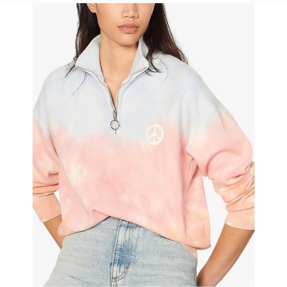 Sandro tie dye half zip sweater